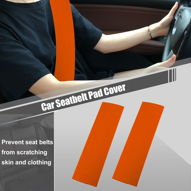 Unique Bargains Felt Car Seat Belt Protector Pads Shoulder Strap Seatbelt Covers 9.84"x6.69" 2 Pcs, 2 of 7