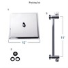 ALEXOUN  Rain Shower Head With Shower Arm (12 Inch Square, Brushed Nickel) - 3 of 4