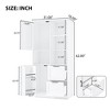62'' Tall Bathroom Storage Cabinet, Freestanding Floor Storage Cabinet With Drawer & Adjustable Shelf, Pantry Storage Cabinet For Bathroom Living Room - 3 of 4