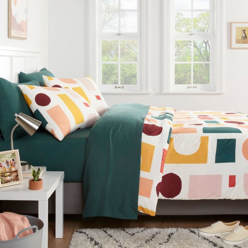 Savor Microfiber Reversible Comforter & Sheets Set Pink/Off White/Green - Room Essentials™, 2 of 7