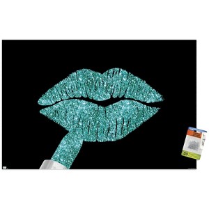 Trends International Tina Lavoie - Aqua Glitter Lipstick Unframed Wall Poster Prints - 1 of 4