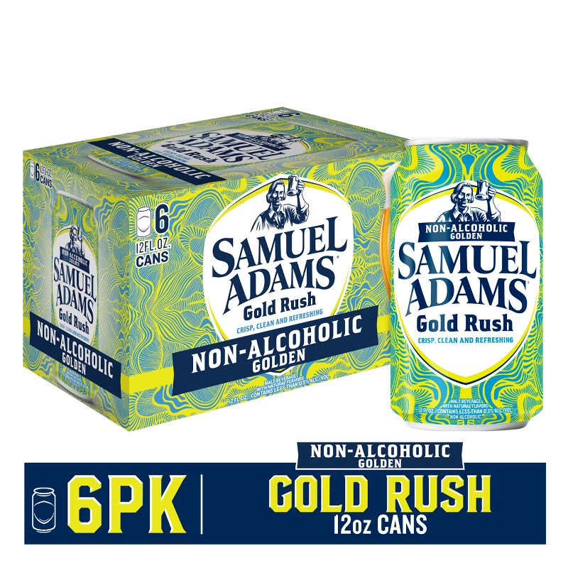 Samuel Adams Gold Rush Non-Alcoholic Golden Beer - 6pk/12 fl oz Cans, 4 of 11