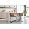 Coffee Counter Height Bar Stool Set of 2, Upholstered Linen Bar Stool - 3 of 4