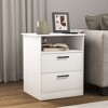 Resenkos Wood Nightstand With Charging Station, Bedside Table With 2 Drawers, Night Stand With Storage For Bedroom, - 3 of 4