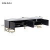 TV Console With Metal Legs And Gold Handles For 80" TV, TV Console With Cabinets And Adjustable Shelves,TV Cabinet For Living Room-Cuddlewood - 4 of 4