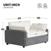 Chenille Armchair Sofa with Extra-Wide & Deep Seat, Color-Blocking Accent Chair with 2 Throw Pillows for Living Room, Bedroom - 3 of 4