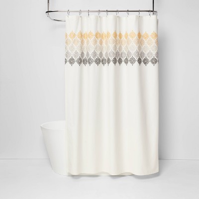 Medallion Shower Curtain Ombré White - Threshold™