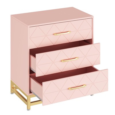 3 Drawer Dresser Wooden Bedside Storage Bedroom Triple Dresser Bedside Dresser for Storage Modern Dresser