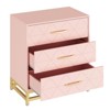 homfan 3 Drawer Dresser Wooden Bedside Storage Bedroom Triple Dresser Bedside Dresser for Storage Modern Dresser with Gold Handles - 4 of 4