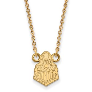 Black Bow Jewelry 14k Yellow Gold Plated Sterling Silver Purdue Boilermakers NCAA Necklace 18 Inch - 1 of 4
