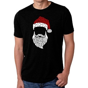 LA Pop Art Feliz Navidad Santa Claus - Men's Premium Blend Word Art T-Shirt - 1 of 4