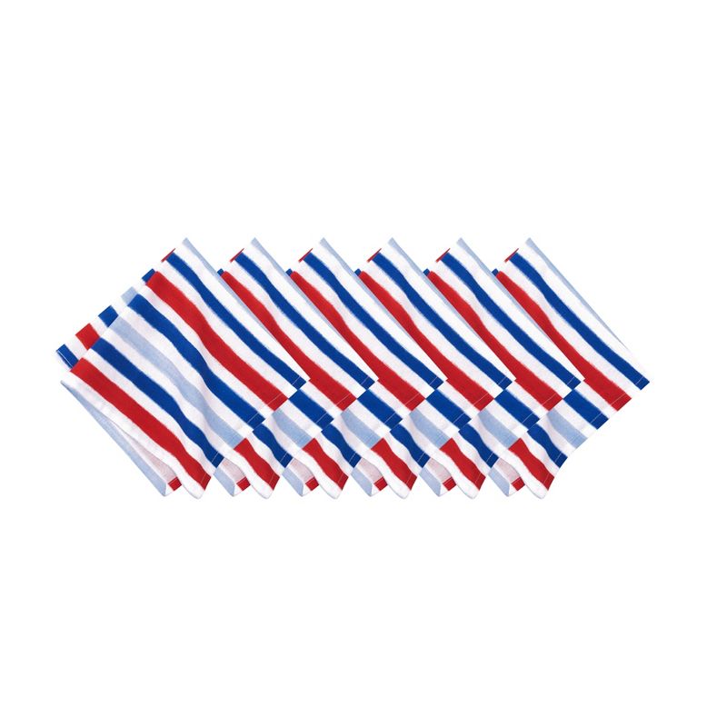 C&F Home Watercolor Patriotic Stripe 4th of July Cotton Napkin Set of 6, 5 of 7