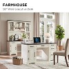 58" Executive Desk, Farmhouse Computer Office Desk with Drawers & Cabinet, Embossed Texture Design, for Work, Study, Writing - 2 of 4