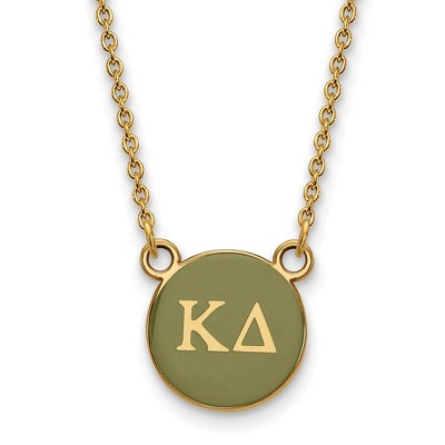 Black Bow Jewelry 14k Yellow Gold Plated Sterling Silver Kappa Delta Greek Life Necklace 18 Inch