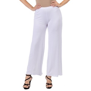 Womens Comfortable Solid Color Palazzo Pants - 24seven Comfort Apparel™ - 1 of 4