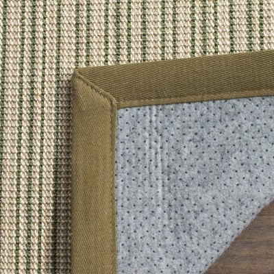 Green and Beige Handwoven Natural Fiber Area Rug, 3' x 5'