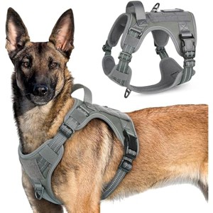 rabbitgoo Tactical Dog Harness for Large Dogs, Vest with Handle & Molle, Easy Control for Training Walking, Adjustable , Dark Grey, XL - 1 of 1