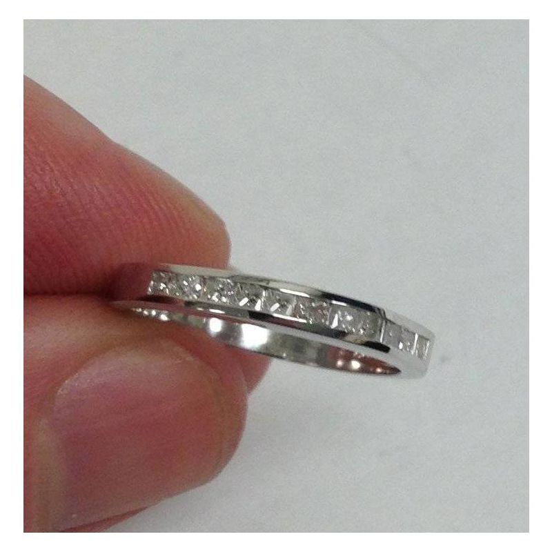 Pompeii3 3/8ct Princess Cut Diamond Wedding Anniversary Ring 14K White Gold, 4 of 6