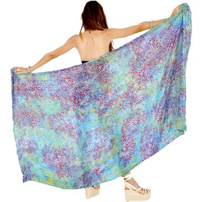 LA LEELA Women's Summer Beach Wrap Bikini Wraps Sarong Coverup Skirt Swimwear Swimsuit Coverup for Women One Size Multicolored, Floral