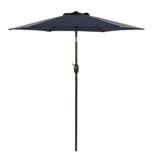 7.5' x 7.5' Outdoor Patio Umbrella with Button Tilt and Crank - Wellfor - 1 of 4