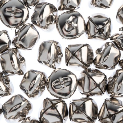 John Bead 50 Pieces 38mm Nickel Color Craft Jingle Bells for Christmas Holiday Home Decorations Party Favors Supplies