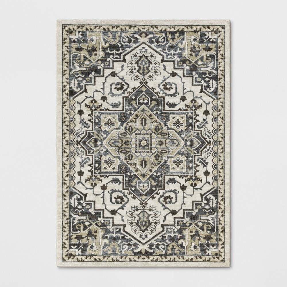 7'X10' Printed Persian Style Geometric Design Tufted Area Rugs Gray - Threshold™