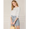 Allegra K Women's Vintage 3/4 Sleeve Boat Neck Ruffled Dots Print Blouse - 2 of 4