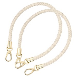 Unique Bargains PU Leather Braided Replacement Metal Buckles Purse Strap 2 Pcs - 1 of 4