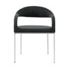 Armen Living Set of 2 Morgan Upholstered Brushed Stainless Steel and Fabric Dining Chairs Charcoal - 4 of 4