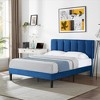 VECELO Upholstered Bed Frame with Adjustable Headboard, Heavy-Duty Platform Bed with Strong Wood Slat Support, No Box Spring Needed - 4 of 4
