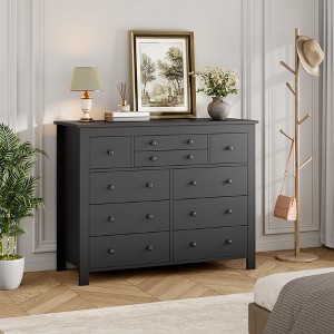 Dresser with 10 Drawer, Long Dressers with Storage, Wooden Chest of Drawers TV Stand for Bedroom, Living Room, Hallway, Closet, Office - 1 of 4