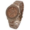 Olivia Pratt Rhinestone Bezel 3-Dial Metal Watch - 4 of 4