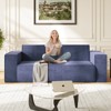 Mjkone Velvet Fabric Loveseat Sofa with Legless Design&Widened Armrest,Upholstered 2-Seater Couch for Living Room - 2 of 4