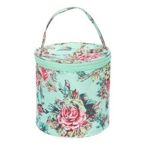 Unique Bargains Portable Crochet Knitting Sewing Craft Yarn Storage Bag Green Peony 5.12" x 5.51" - 1 of 4