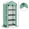 Mini Greenhouse with Screen Roof, 4 Tier Portable Small Greenhouse with High Strength PE Cover - 3 of 4