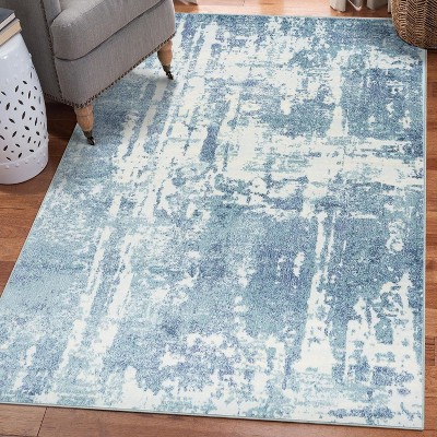 Luxe Weavers Modern Splatter Abstract Blue 8x10 Area Rug : Target