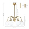 Rennnsan Dormelle 24"W 6-Light Bubble Milk Glass Mid-Century Modern Dimmable Chandelier in Gold - 3 of 4