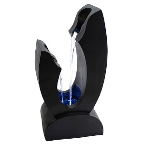 Northlight 31.5" Black Lighted Modern Outdoor Garden Water Fountain - 1 of 4