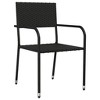vidaXL Garden Dining Set Black Poly rattan and Steel Standard Stacking - 63" table length 6 - 4 of 4