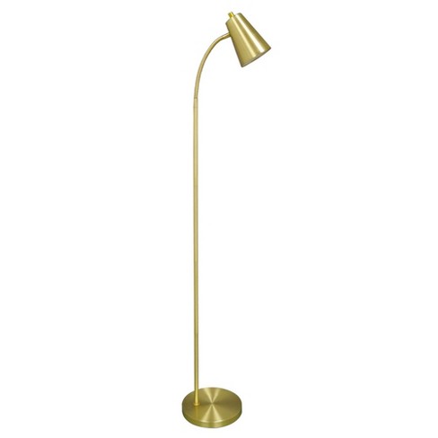 Led Task Floor Lamp Brass Includes Energy Efficient Light Bulb Room Essentials