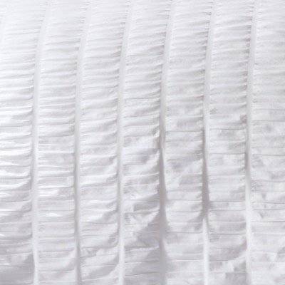 King White Cotton Seersucker Duvet Cover Set