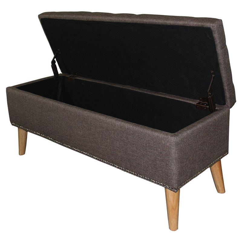 Tufted Storage Bench 17" - Gray - Ore International, 3 of 6