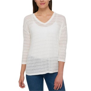 Tommy Hilfiger Womens Shadow Stripe Basic T-Shirt - 1 of 1