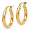 Black Bow Jewelry 3mm Round Hoop Earrings in 14k Yellow Gold, 20mm (3/4 Inch) - 2 of 4