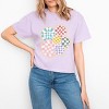 Simply Sage Market S.W.Smiley Rainbow Checkered Boxy Crop Top - 2 of 4