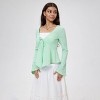 Women's V-Neck Knotted Long Sleeve Blouse - Wild Fable™ - 4 of 4
