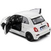 2022 Fiat F595 Abarth Ghiaccio White with Black Stripes 1/18 Diecast Model Car by Solido - 4 of 4
