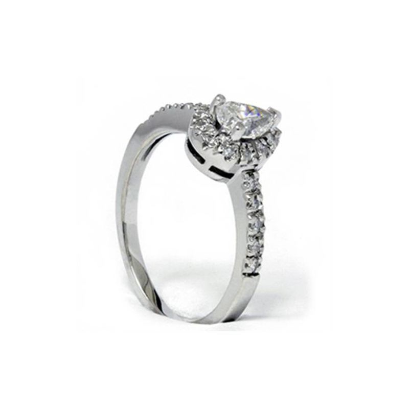 Pompeii3 1/2ct Pear Shape Diamond Engagement Ring 14K White Gold Lab Created, 3 of 5