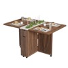 Folding Dining Table with Drawer and Storage, Folding kitchen Table with 6 Wheels, Suitable for Kitchens, Apartments, Small Spaces - 4 of 4