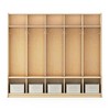 Guidecraft EdQ 5-Section Wooden Storage Locker with Bench Seat for Classroom, Kids Cubby Organizer with Shelves and Hooks for Coats - 3 of 4